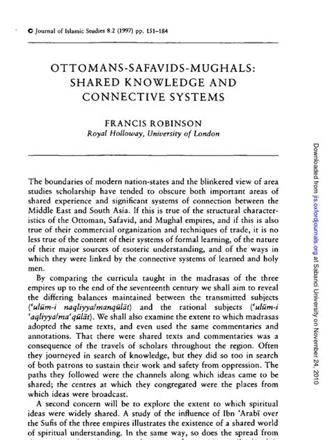 OTTOMANS-SAFAVIDS-MUGHALS: SHARED KNOWLEDGE AND …