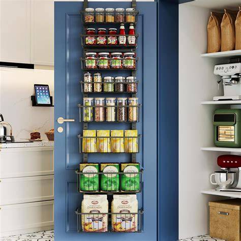 Over the Door Rack with Baskets: Adjustable Storage Solutions - raincitystudios.com