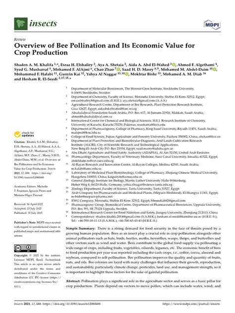 Overview of Bee Pollination and Its Economic Value for … - raincitystudios.com