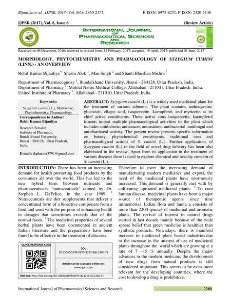 OVERVIEW OF PHYTOCHEMISTRY AND PHARMACOLOGY OF SYZYGIUM AQUEUM - raincitystudios.com