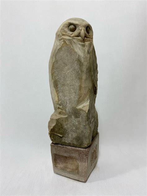 Owl-shaped Stone Carving - muktibox.com