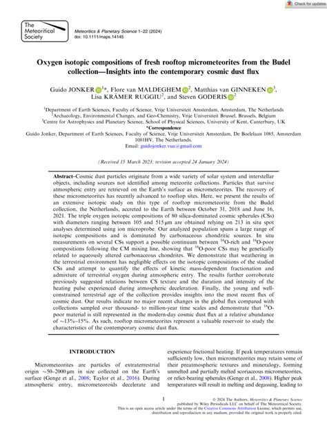 Oxygen isotopic compositions of fresh rooftop micrometeorites - wintechmobiles.com
