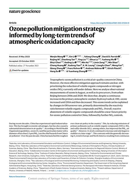 Ozone pollution mitigation strategy informed by long-term ... - Nature - wintechmobiles.com