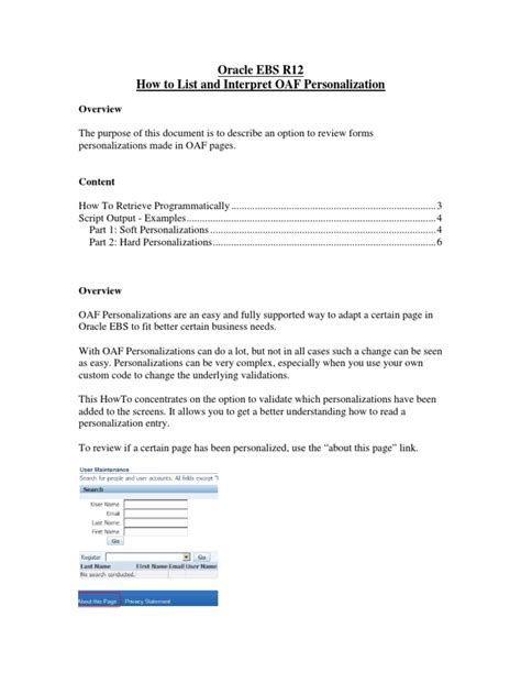 Oaf Personalization User Guide