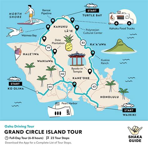 Oahu circle island tour. Dole Pineapple Plantation, Haleiwa Historical Town and Honolulu City Tour. From. £189.04. Grand Circle Island and Haleiwa 9 Hour Tour. Free Cancellation. From. £110.97. Oahu's Ultimate Grand Circle Island Tour with Snorkeling and More. 42. 