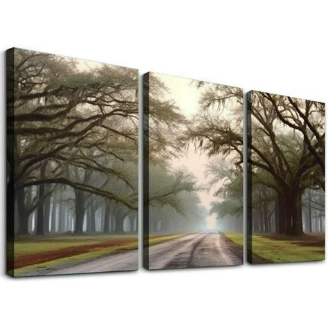 Oak Tree Canvas Wall Art: Green Landscape Artwork Forest …