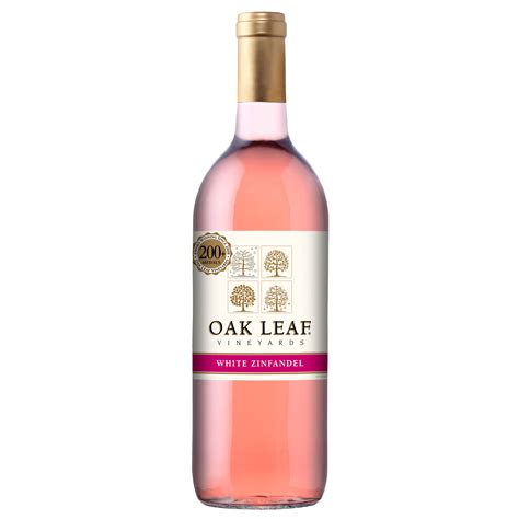 Oak leaf wine. Beverages Alcohol & Mixers Wine White Wine Oak Leaf Oak Leaf White Zinfandel Wine, 750 mL, case of 12. Oak Leaf Oak Leaf White Zinfandel Wine, 750 mL, case of 12. 4.8 / 5. 5 reviews. Review product. Reviews 5 reviews. 4.8. 5 star. 80%. 4 star. 20%. 3 star. 0%. 2 star. 0%. 1 star. 0%. Write a Review. Brookelynn C. 1 year ago 