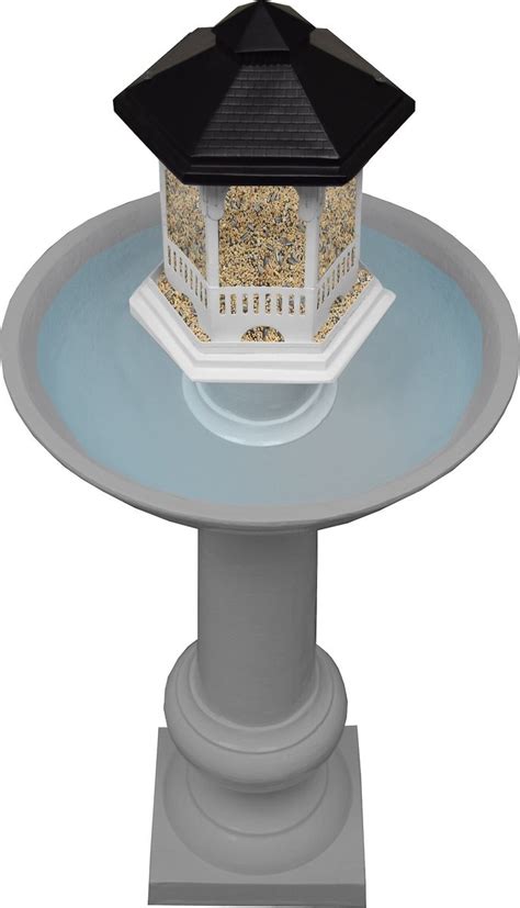 Oakland Living Modern Round Cast Bird Bath & Feeder Combo