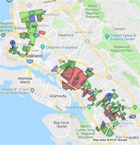Oakland gang map. 