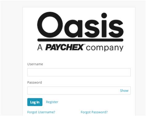 Oasis assistant. If the business you work for is a client of Paychex, please click the link below to register. ©2019-2024 Paychex. 