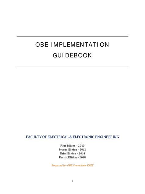Obe implementation guidebook faculty of electrical and. - Correctional officer study guide in wisconsin.
