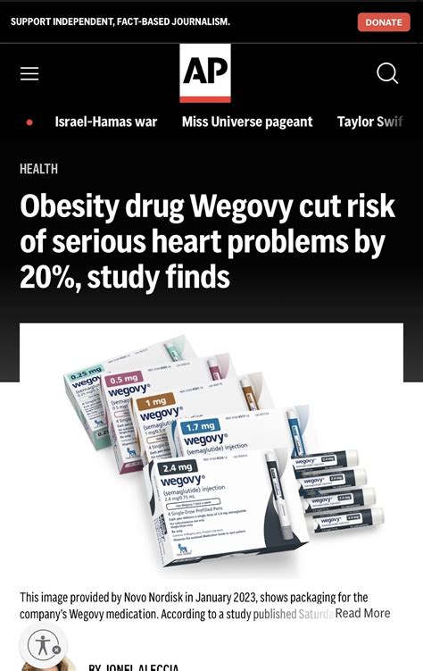 Obesity drug Wegovy cut risk of serious heart problems by 20%, study finds