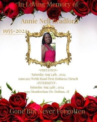 Obituaries dothan al.  Offer condolences/tributes, send flowers or creat...