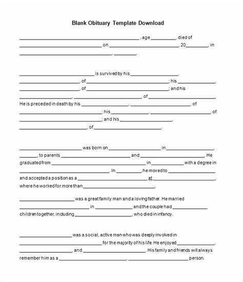 Obituary Template Google Docs