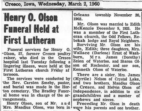 Obituary california.  Powered by Legacy. .  Henry-Olson Funeral provides com...