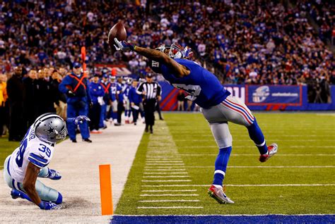 Obj catch. Despite the dynamic one-handed catch made by OBJ, the New York Giants lost to the Dallas Cowboys 31-28 in that game. Eight years on, it appears that it is still one of the best catches made in the ... 