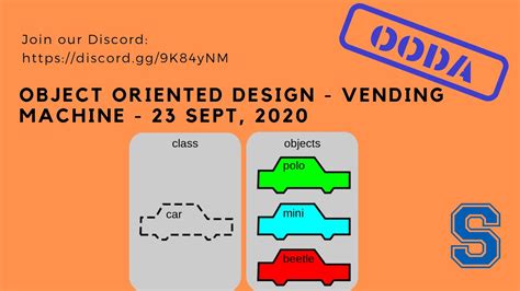 Object Oriented Design Vending Machine 23 Sept, 2020 YouTube