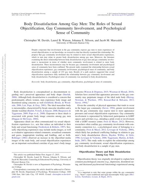 Objectification and Gay Community as Predictors of Body