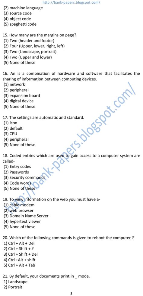 Objective Questions And Answers On Computer Basics