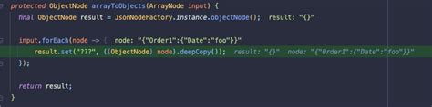 Objectnode java.  ObjectNode means {"test":"value"} and you are probabl...