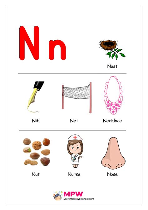 Objects Starting With Alphabet N English Worksheets Alphabet