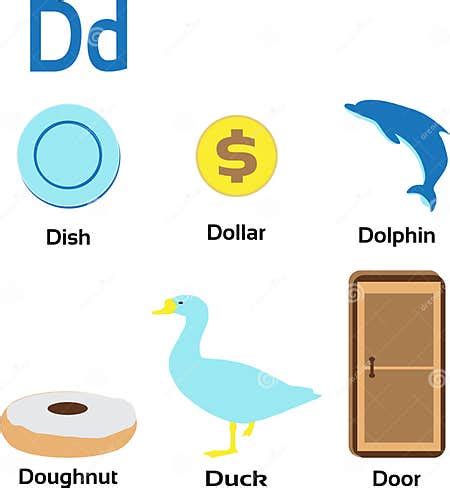 Objects Starting from Alphabet D Stock Vector Illustration of