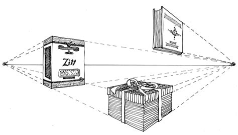 Objects from different points of view in perspective 2 Point