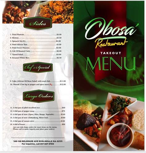 Obosa restaurant menu. Things To Know About Obosa restaurant menu. 