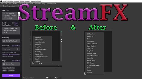 Obs transform.  StreamFX is a plugin for OBS® Studio which adds ma...