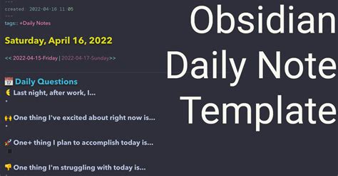 Obsidian Daily Note Templates
