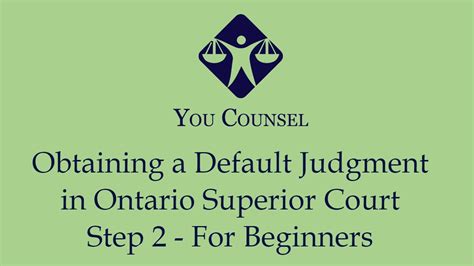 Obtaining a Default Judgment in Ontario Superior Court Step 2 …