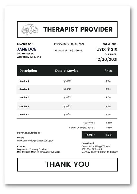 Occupational Therapy Invoice Template