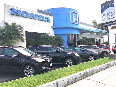 Feel free to browse our online inventory, compare features, options, and models, explore finance options, find trade in value, and then make the short trip to Ocean Honda of Whittier, located at 13839 Whittier Blvd, ….