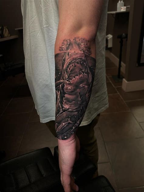 Ocean sleeve done by Joe Wood at Parasol Tattoo Company in Saratoga