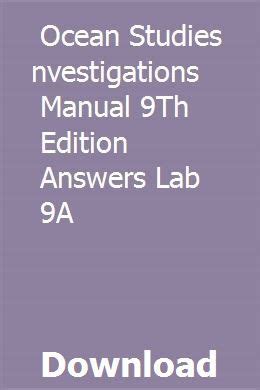 Ocean studies investigation manual edition 9 answers. - Technology in action final exam study guide.