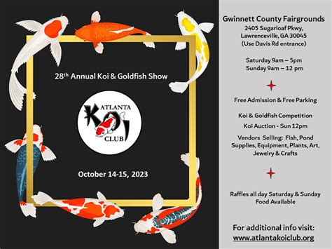 Oct 16 26th ANNUAL ATLANTA KOI & GOLDFISH SHOW