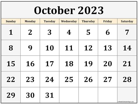 Oct 23 Calendar