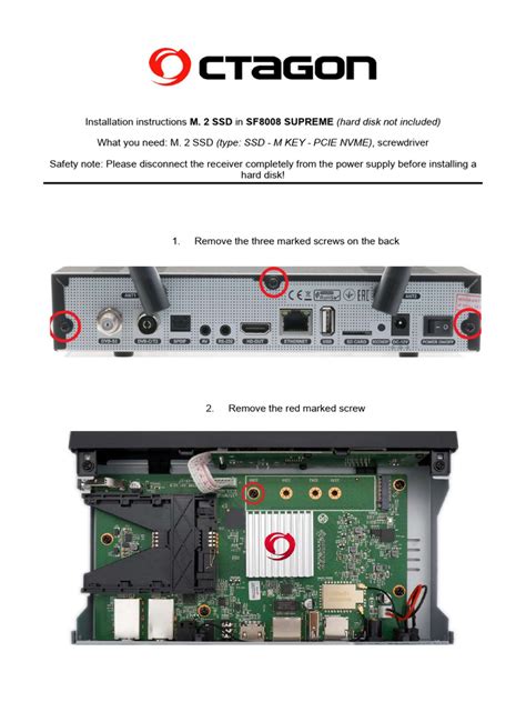 Octagon sf8008 supreme. 2 SSD Installation Instructions Octagon SF8008 SUPREM...