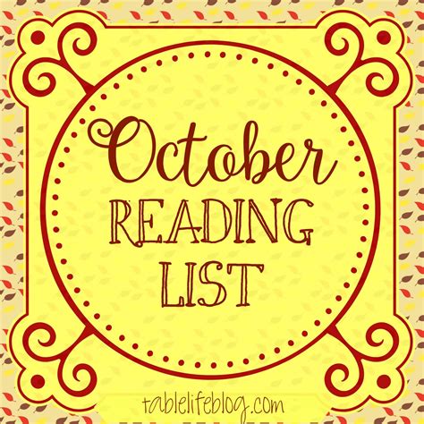 October Reading List TableLifeBlog