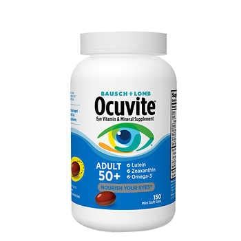 Ocuvite costco. in Lutein Nutritional Supplements. 1 offer from $23.47. Ocuvite Eye Vitamin and Mineral Supplement with Lutein, by Bausch + Lomb, 120 Count (Pack of 2) 4.6 out of 5 stars. 3,205. 2 offers from $27.76. Ocuvite Eye Vitamin & Mineral Supplement, Contains Zinc, Vitamins C, D, E, Omega 3, Lutein & Zeaxanthin, 50 Count. 4.6 out of 5 stars. 