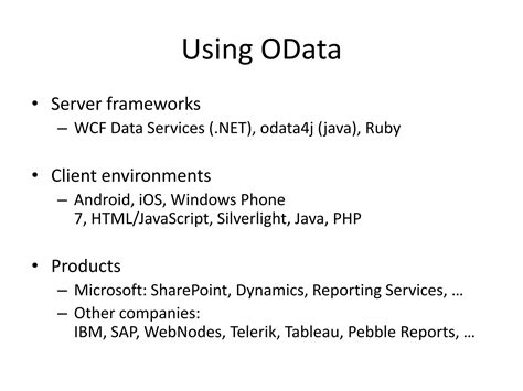 Odata parser online.  The Open Data Protocol (OData) is a data access protocol built on ...