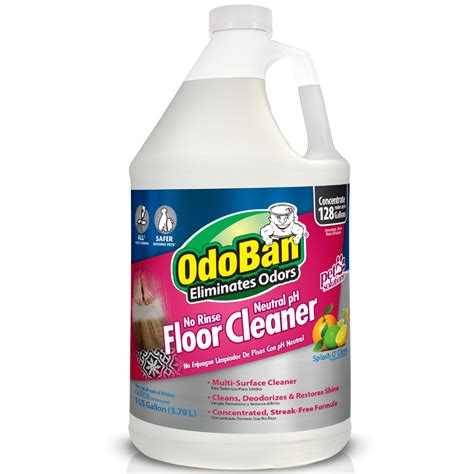 Odoban floor cleaner. Continue with Steps 2 and 3. STEP 2: Spot Remover (as needed): Dilute 4 oz. per gallon of water (1:32) in spray bottle. Adjust spray nozzle to spray position. Spray directly onto soiled area. Wait 5 minutes until soil loosens. Blot with a clean colorfast towel or continue with extraction cleaning. Continue with Step 3. 