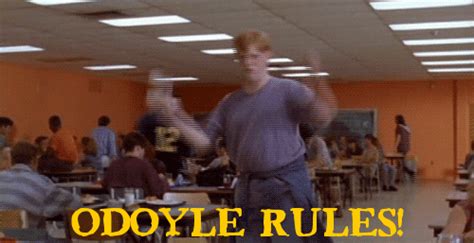 Odoyle rules gif. The family of bullies in the Adam Sandler movie Billy Madison that always say, "O'Doyle Rules!" after bullying people. 