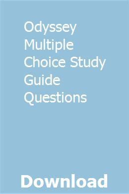 Odyssey multiple choice study guide questions. - Net chick a smart girl guide to the wired world.