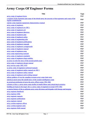 Of Army Corps Engineer Forms