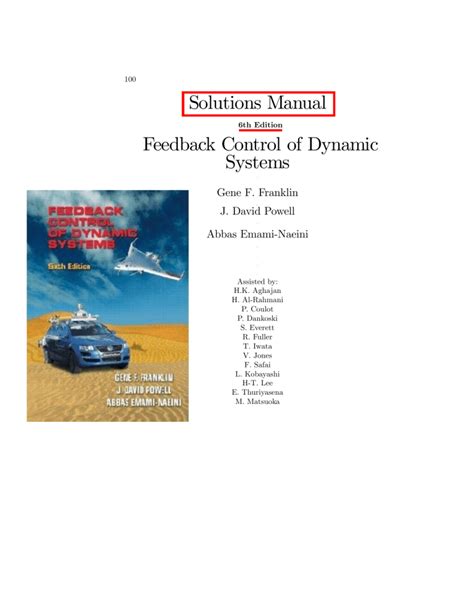 Of Control Systems 6th Edition Solutions Feedback Dynamic