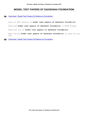 Of Dakshana Papers Model Test Foundation