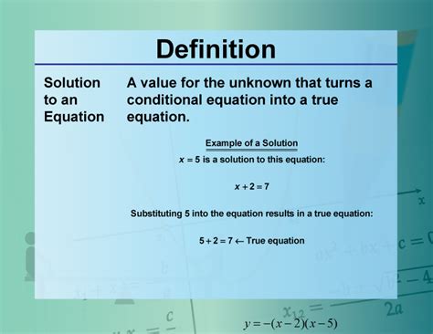 Of Equation Solution An Definition