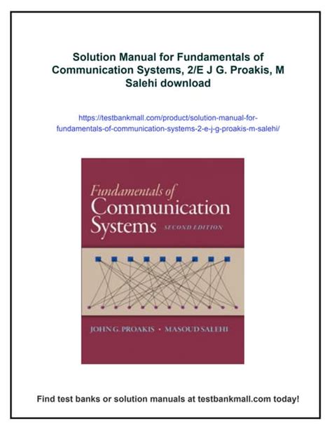 Of Fundamental Proakis Systems Manual Solution Communication