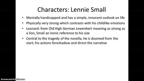 Of Mice and Men Revision: Characters - YouTube